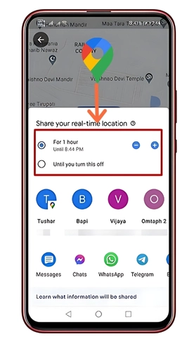 Choose How Long to Share Your Location