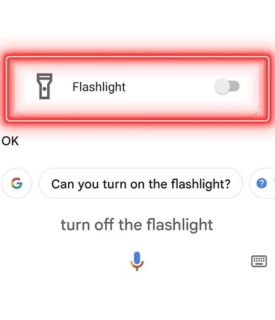 Ask Google Assistant to turn off the flashlight